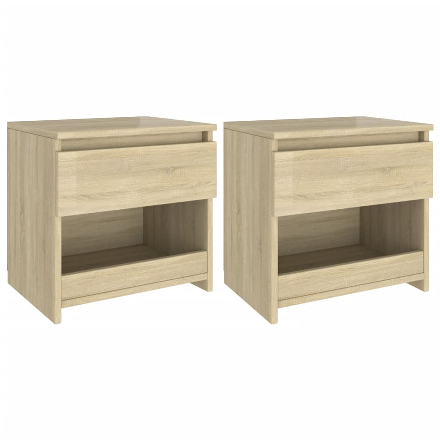 Nachtkastjes 40X30X39 Cm Spaanplaat Kleurig 2 Sonoma eiken