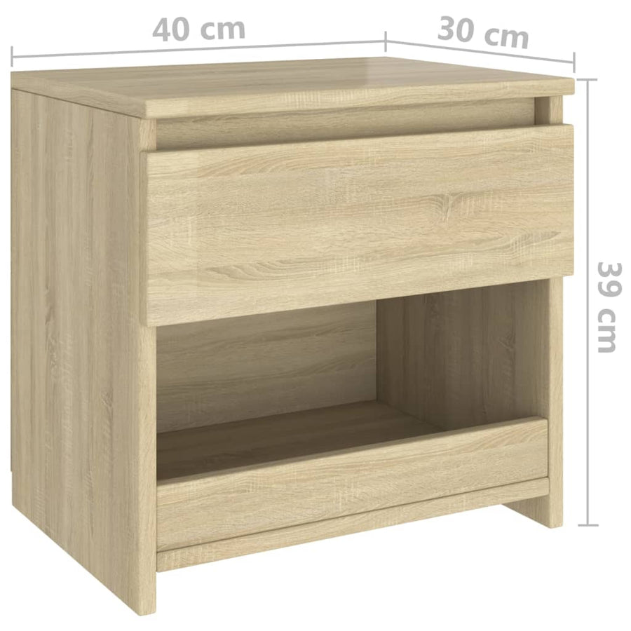 Nachtkastjes 40X30X39 Cm Spaanplaat Kleurig 2 Sonoma eiken