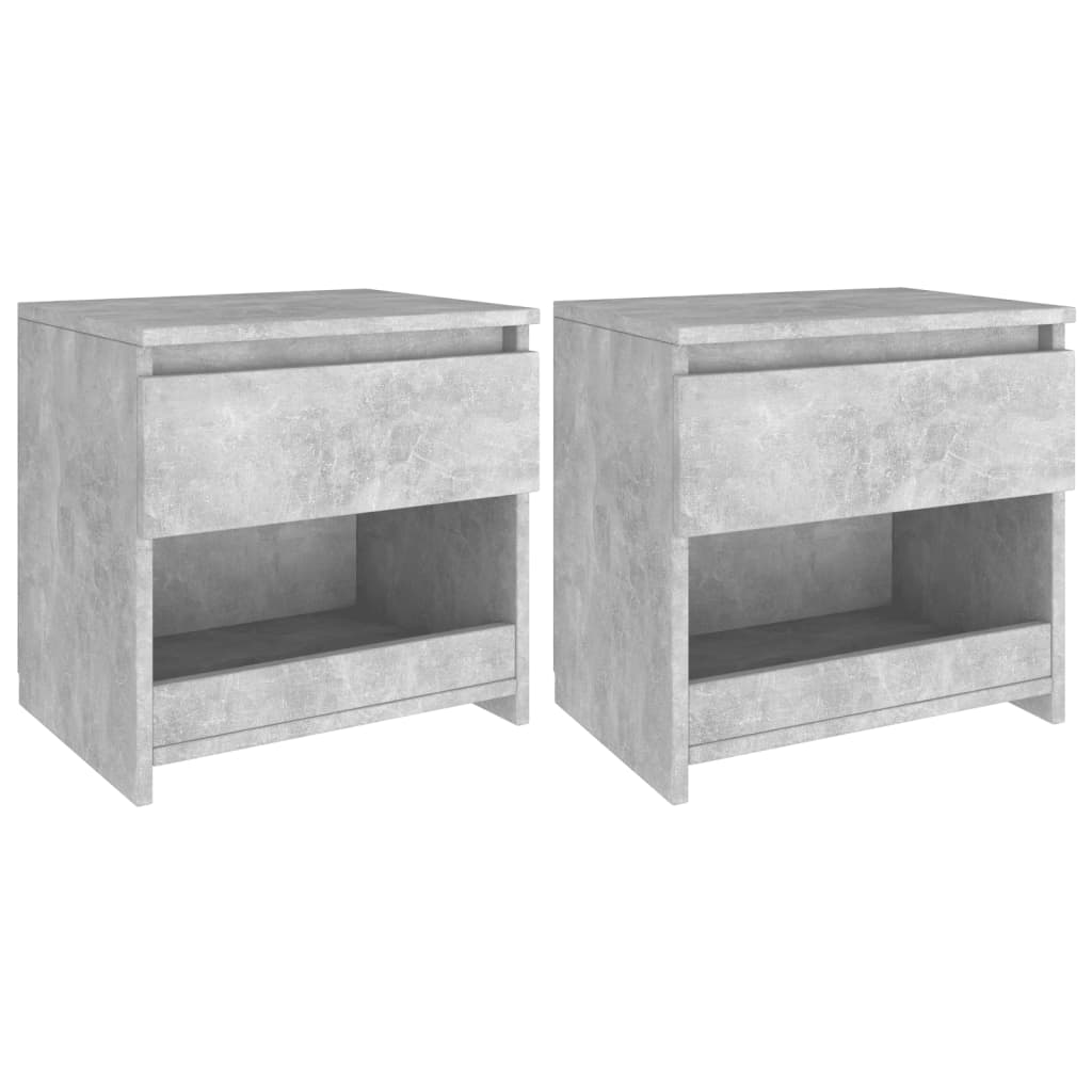 Nachtkastjes 40X30X39 Cm Spaanplaat 2 Betongrijs