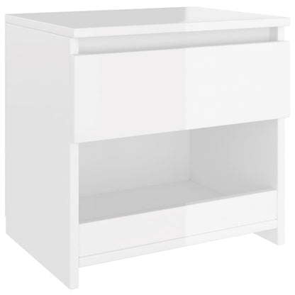 Nachtkastje 40X30X39 Cm Spaanplaat 1 Hoogglans wit