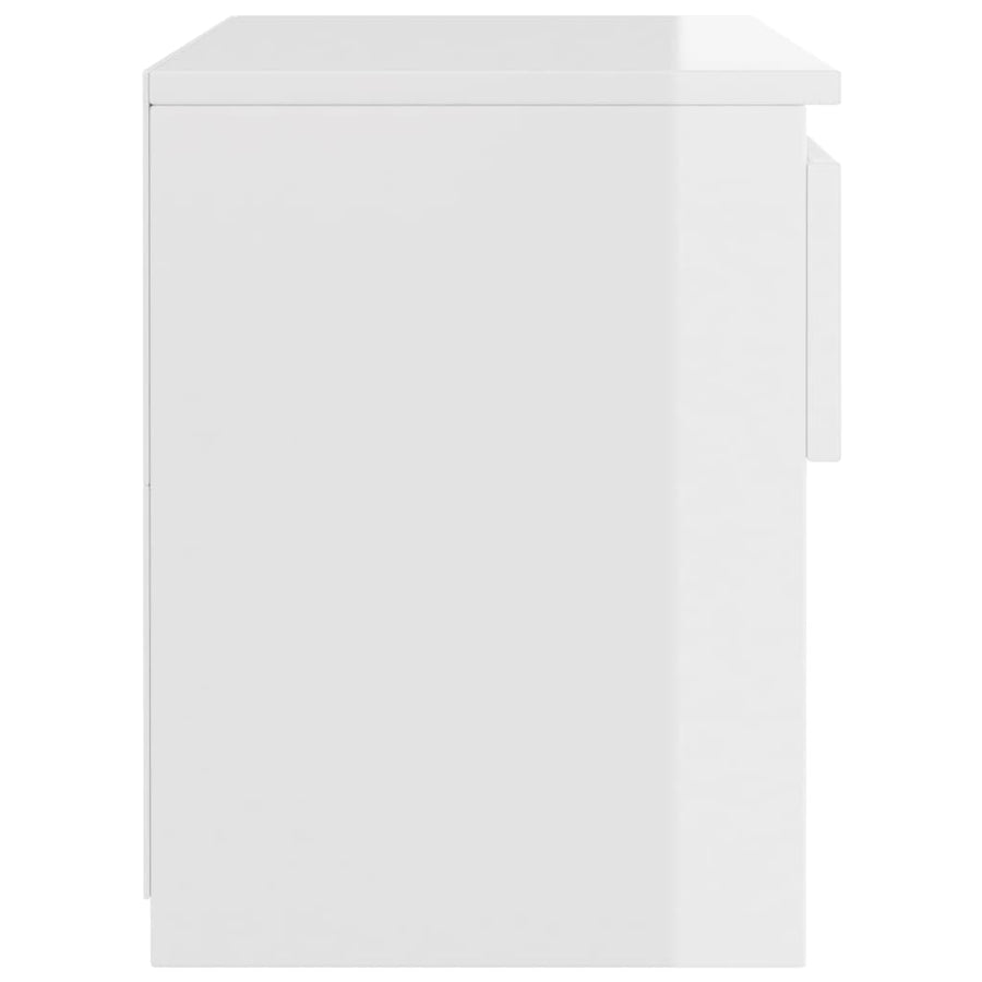 Nachtkastje 40X30X39 Cm Spaanplaat 1 Hoogglans wit