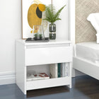 Nightstand 40x30x39 cm engineered wood high gloss white