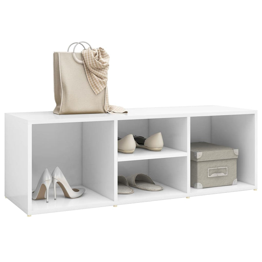 Schoenenopbergbank 105X35X35 Cm Bewerkt Hout Wit