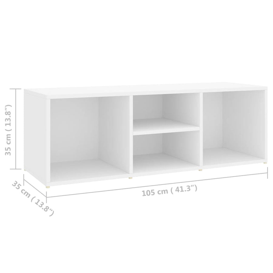 Schoenenopbergbank 105X35X35 Cm Bewerkt Hout Wit