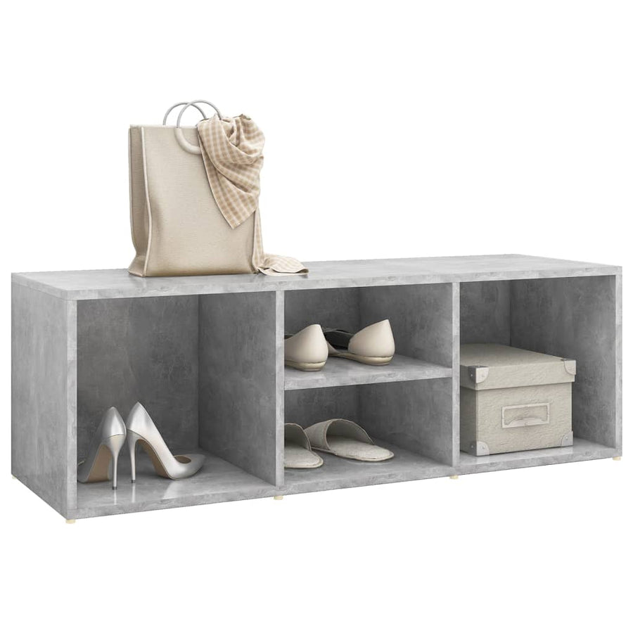 Schoenenopbergbank 105X35X35 Cm Spaanplaat Betongrijs
