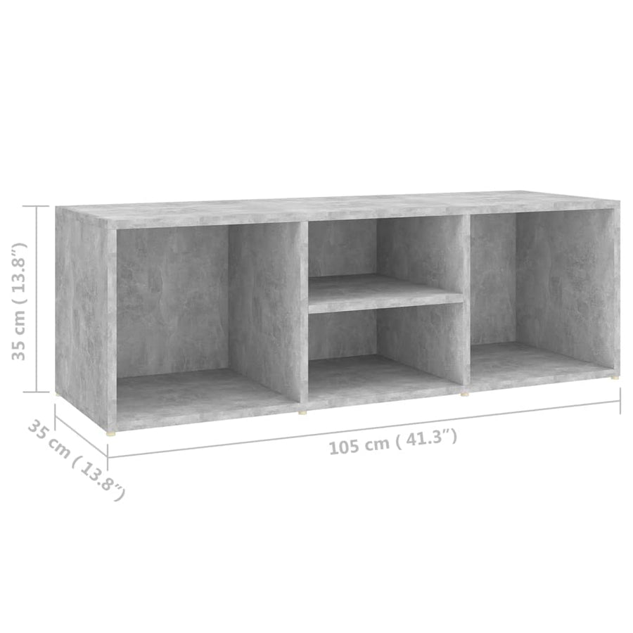Schoenenopbergbank 105X35X35 Cm Spaanplaat Betongrijs
