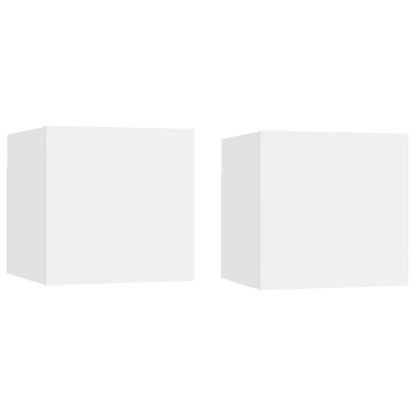 Tv-Wandmeubelen 30,5X30X30 Cm 2 Wit