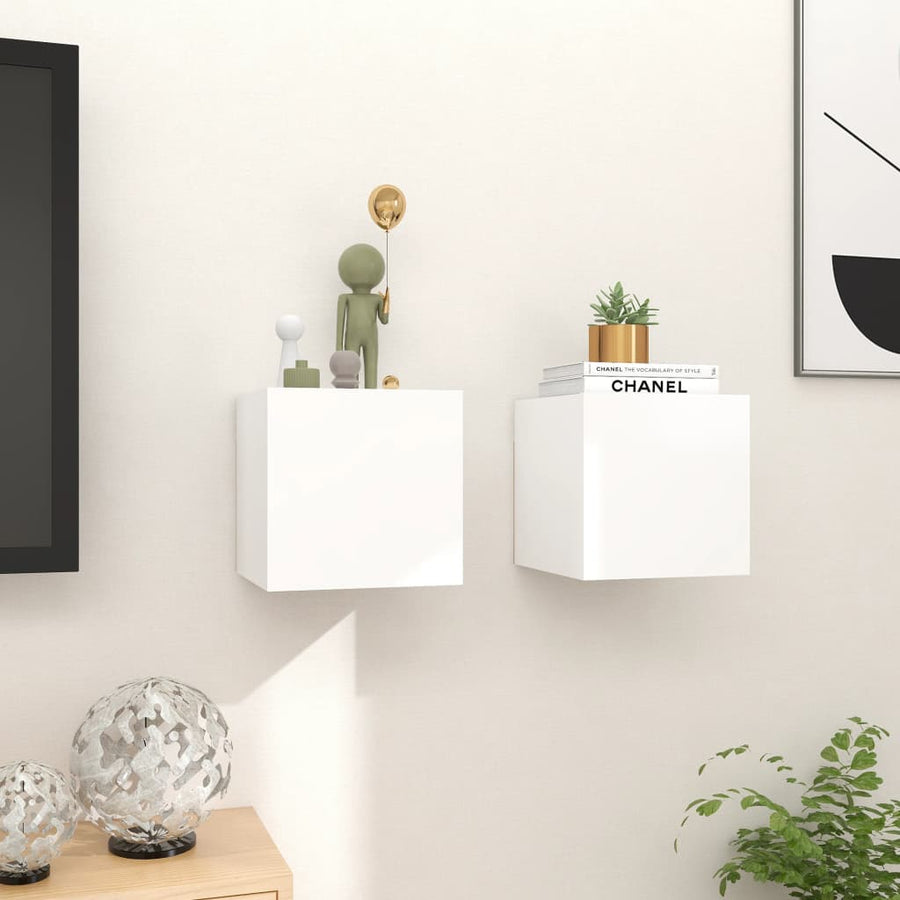 Tv-Wandmeubelen 30,5X30X30 Cm 2 Wit