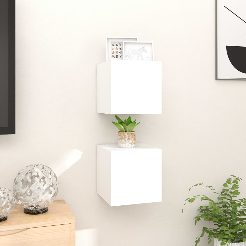 Tv-Wandmeubelen 30,5X30X30 Cm 2 Wit