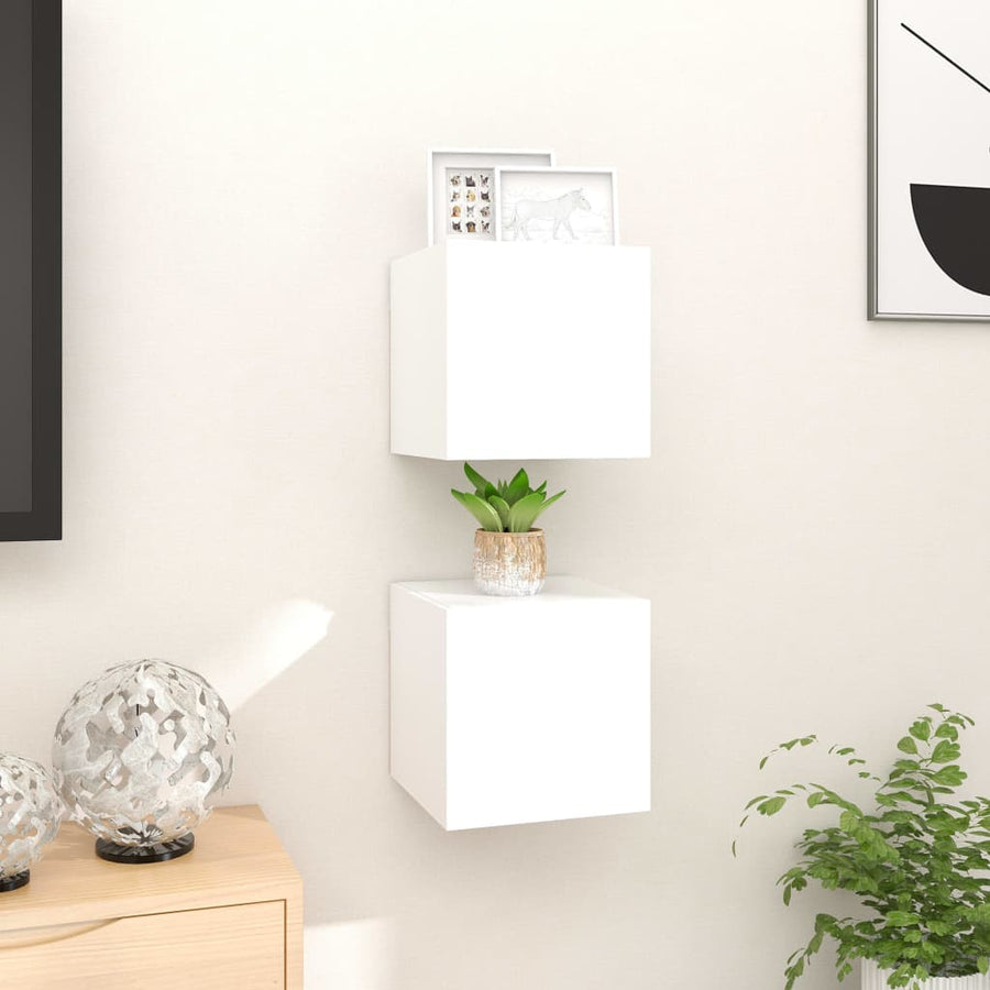 Tv-Wandmeubelen 30,5X30X30 Cm 2 Wit