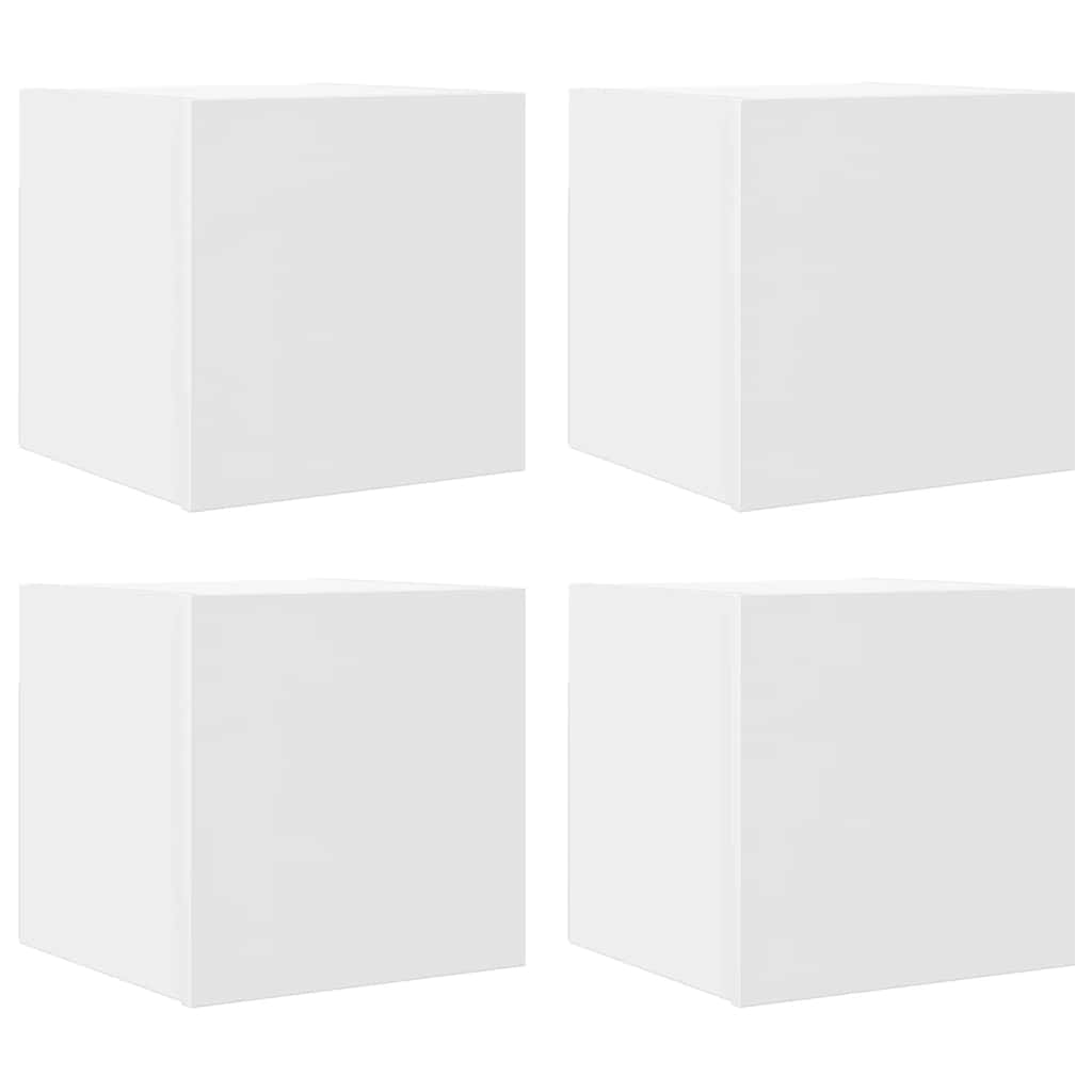 Tv-wandmeubelen 4 st 30,5x30x30 cm wit