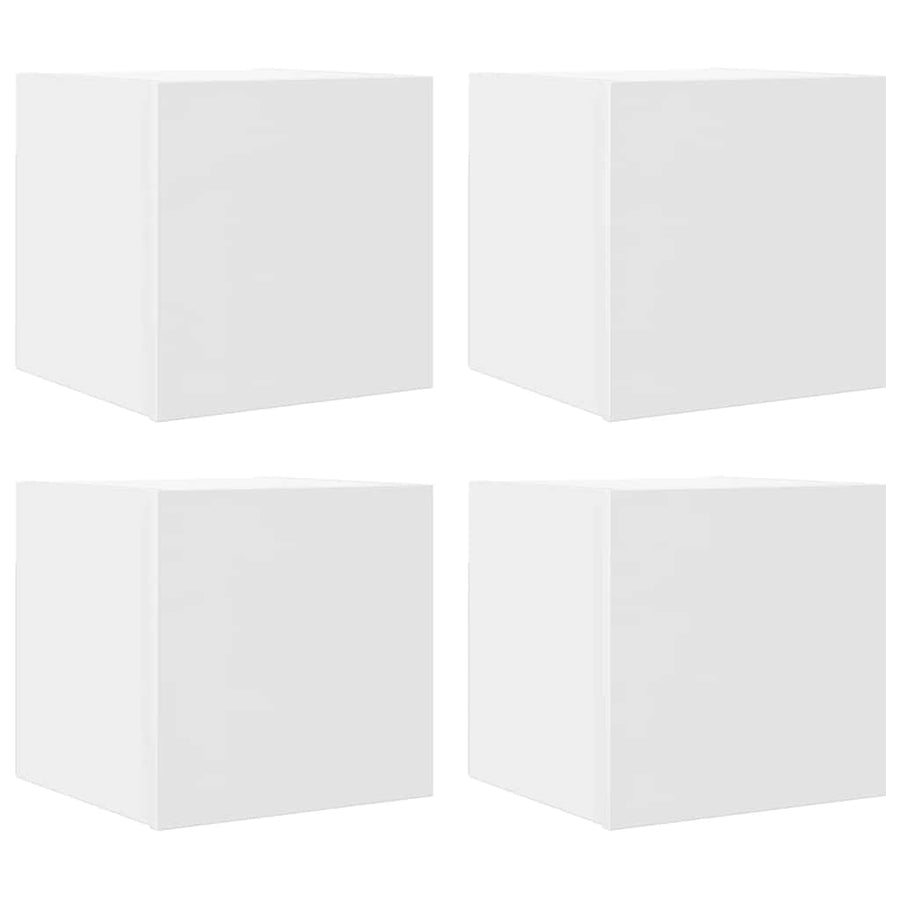 Tv-wandmeubelen 4 st 30,5x30x30 cm wit