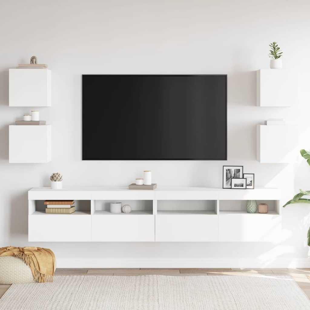 Tv-wandmeubelen 4 st 30,5x30x30 cm wit