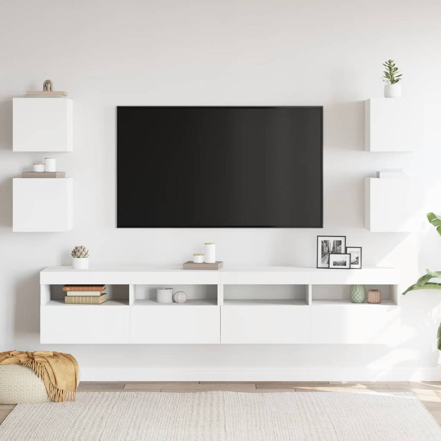 Tv-wandmeubelen 4 st 30,5x30x30 cm wit