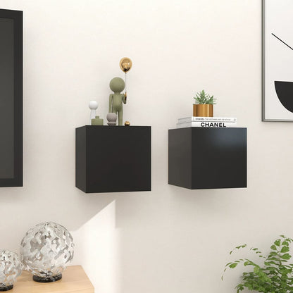 Tv-Wandmeubelen 30,5X30X30 Cm 2 Zwart