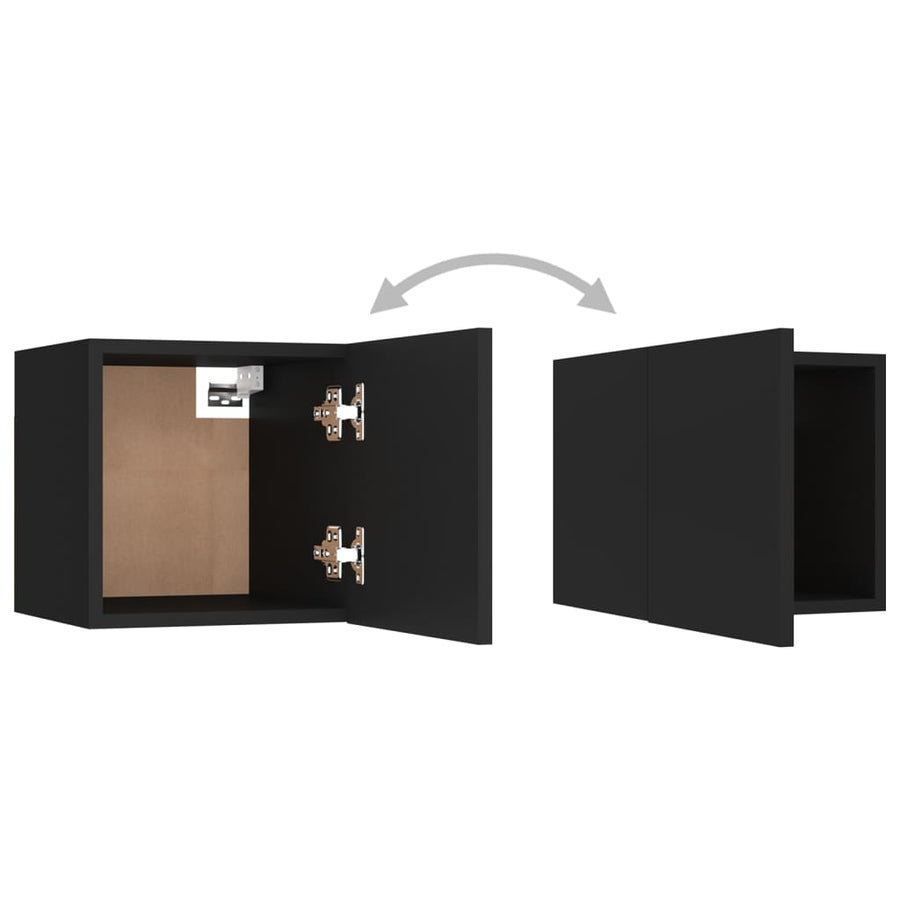 Tv-Wandmeubelen 30,5X30X30 Cm 2 Zwart