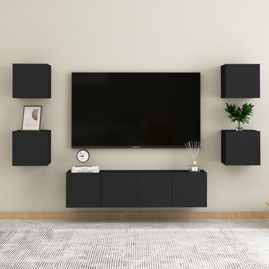 Tv-Wandmeubelen 30,5X30X30 Cm 2 Zwart