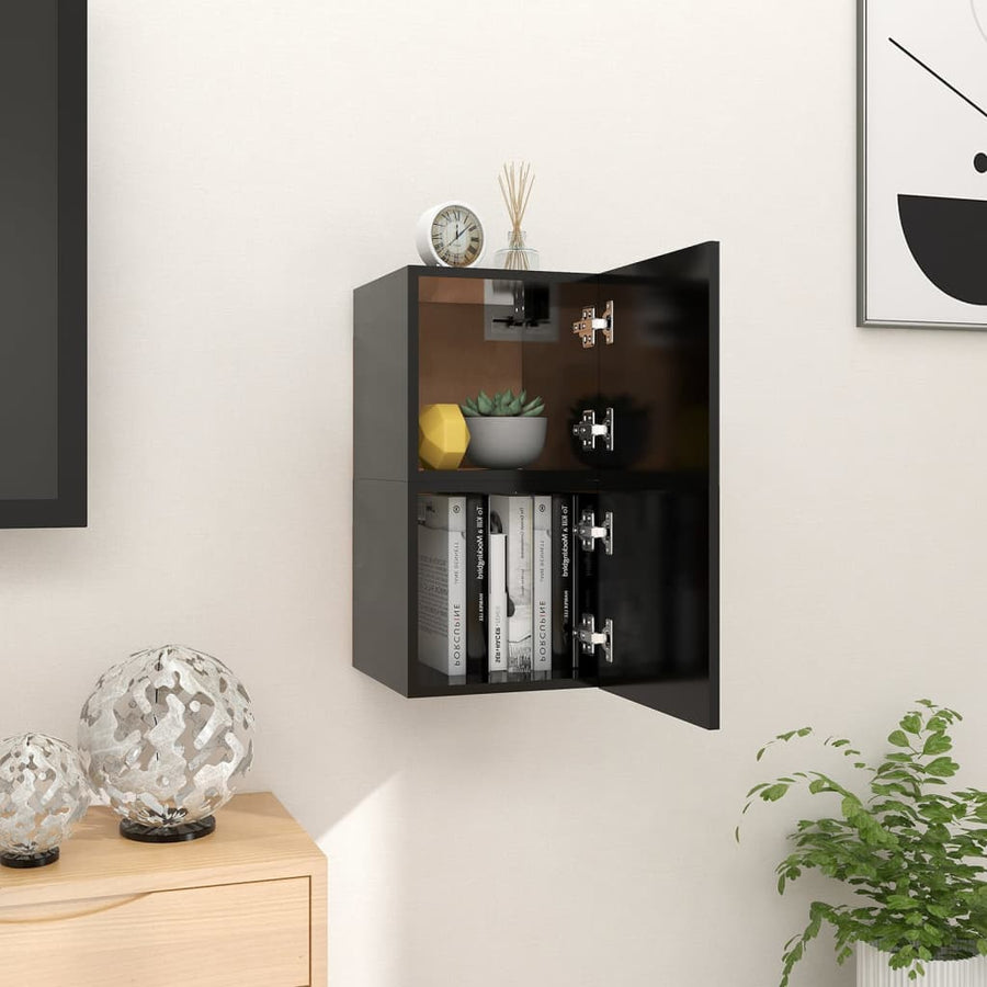 Tv-Wandmeubelen 30,5X30X30 Cm 2 Zwart