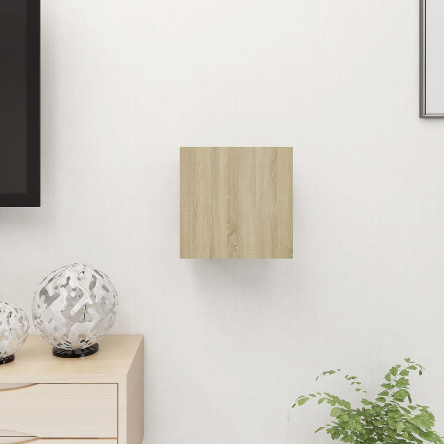 Tv-Wandmeubel 30,5X30X30 Cm Kleurig 1 Sonoma eiken