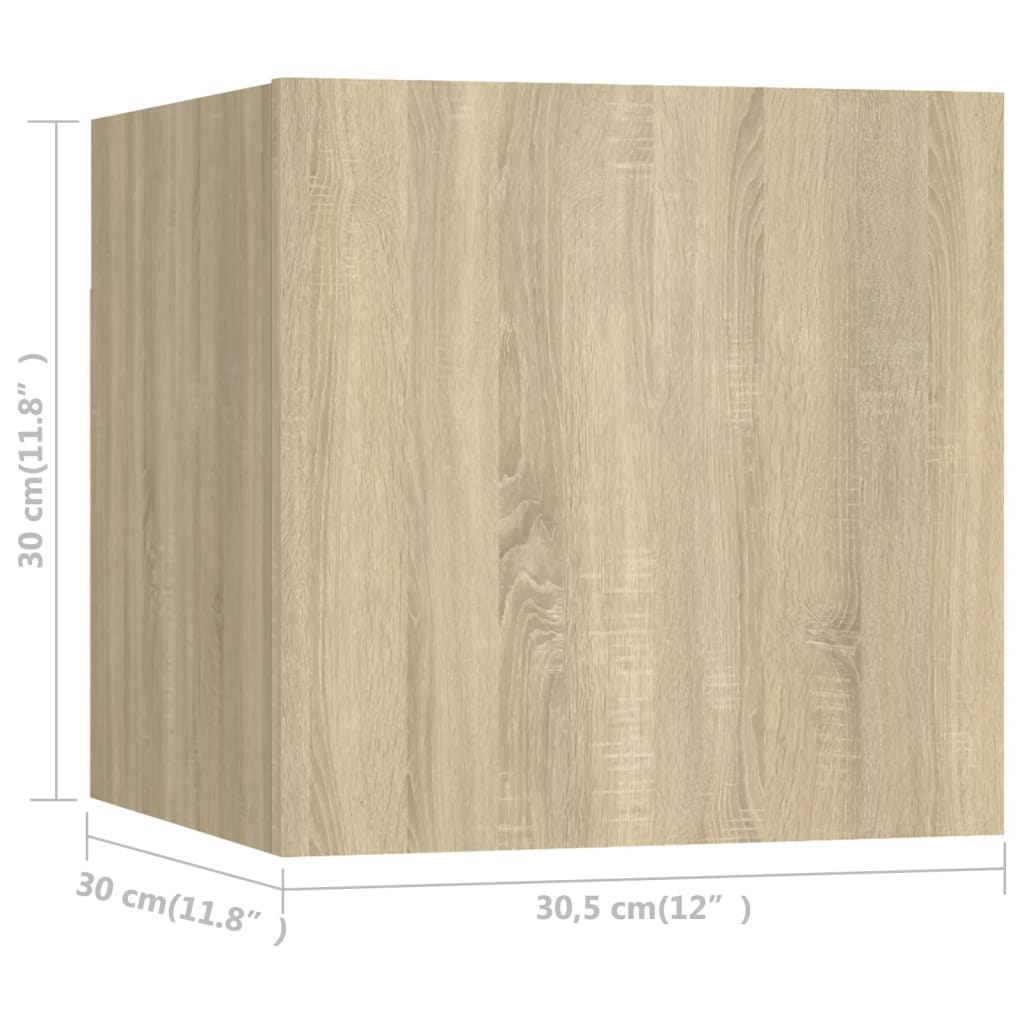 Tv-Wandmeubel 30,5X30X30 Cm Kleurig 1 Sonoma eiken