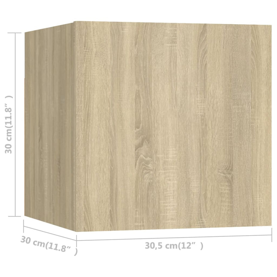 Tv-Wandmeubel 30,5X30X30 Cm Kleurig 1 Sonoma eiken