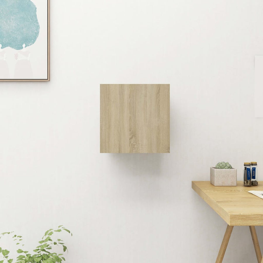 Tv-Wandmeubel 30,5X30X30 Cm Kleurig 1 Sonoma eiken