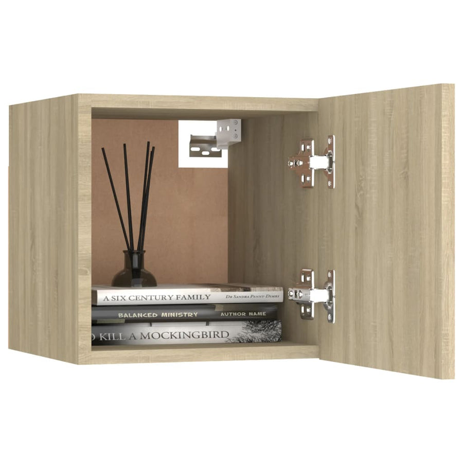 Tv-Wandmeubel 30,5X30X30 Cm Kleurig 1 Sonoma eiken
