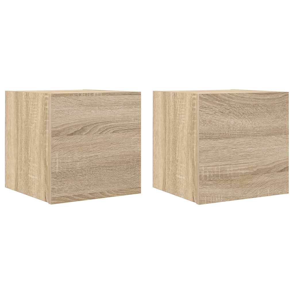 Tv-Wandmeubelen 30,5X30X30 Cm Kleurig 2 Sonoma eiken