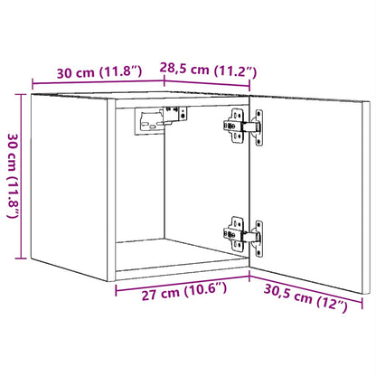 Tv-Wandmeubelen 30,5X30X30 Cm Kleurig 2 Sonoma eiken