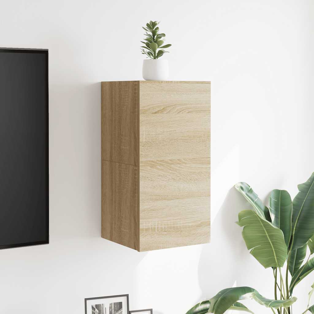 Tv-Wandmeubelen 30,5X30X30 Cm Kleurig 2 Sonoma eiken