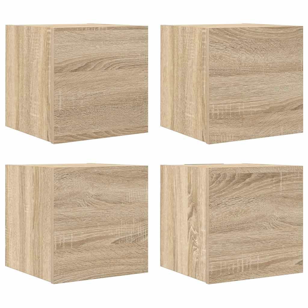 Tv-wandmeubelen 4 st 30,5x30x30 cm sonoma eikenkleurig