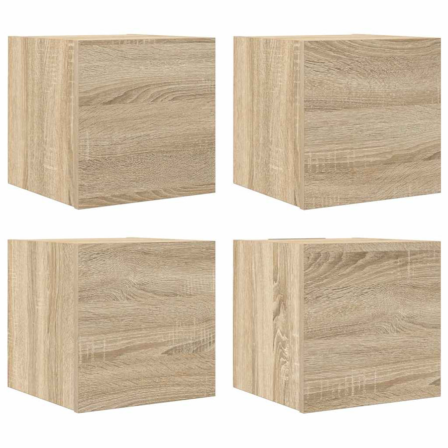 Tv-wandmeubelen 4 st 30,5x30x30 cm sonoma eikenkleurig