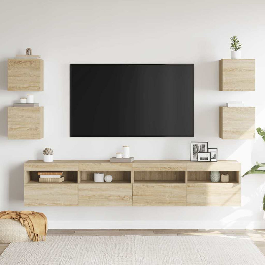 Tv-wandmeubelen 4 st 30,5x30x30 cm sonoma eikenkleurig