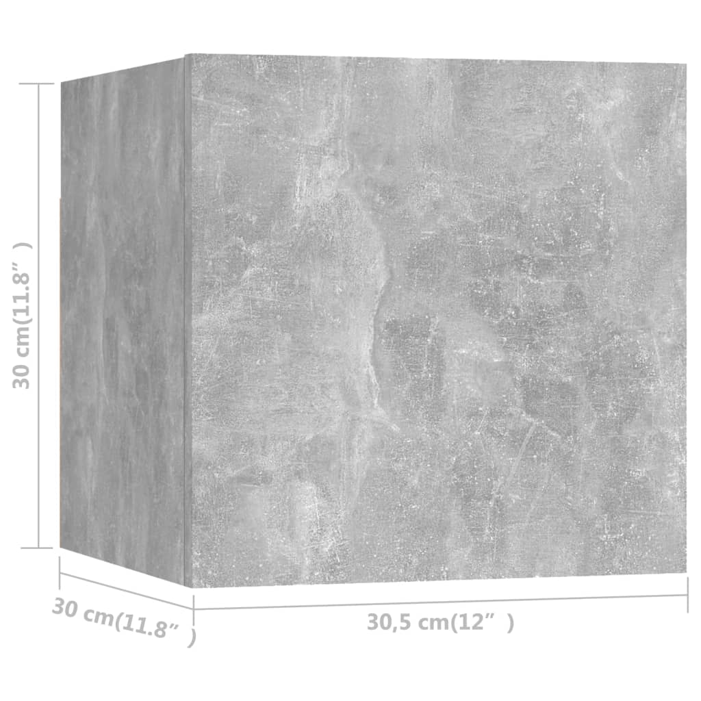 Tv-Wandmeubel 30,5X30X30 Cm 1 Betongrijs