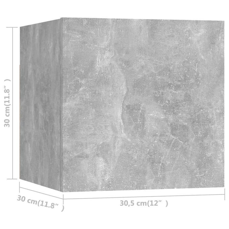 Tv-Wandmeubel 30,5X30X30 Cm 1 Betongrijs