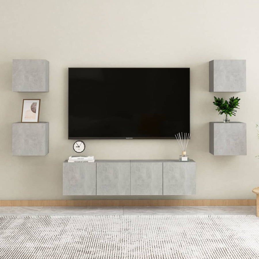 Tv-Wandmeubel 30,5X30X30 Cm 1 Betongrijs