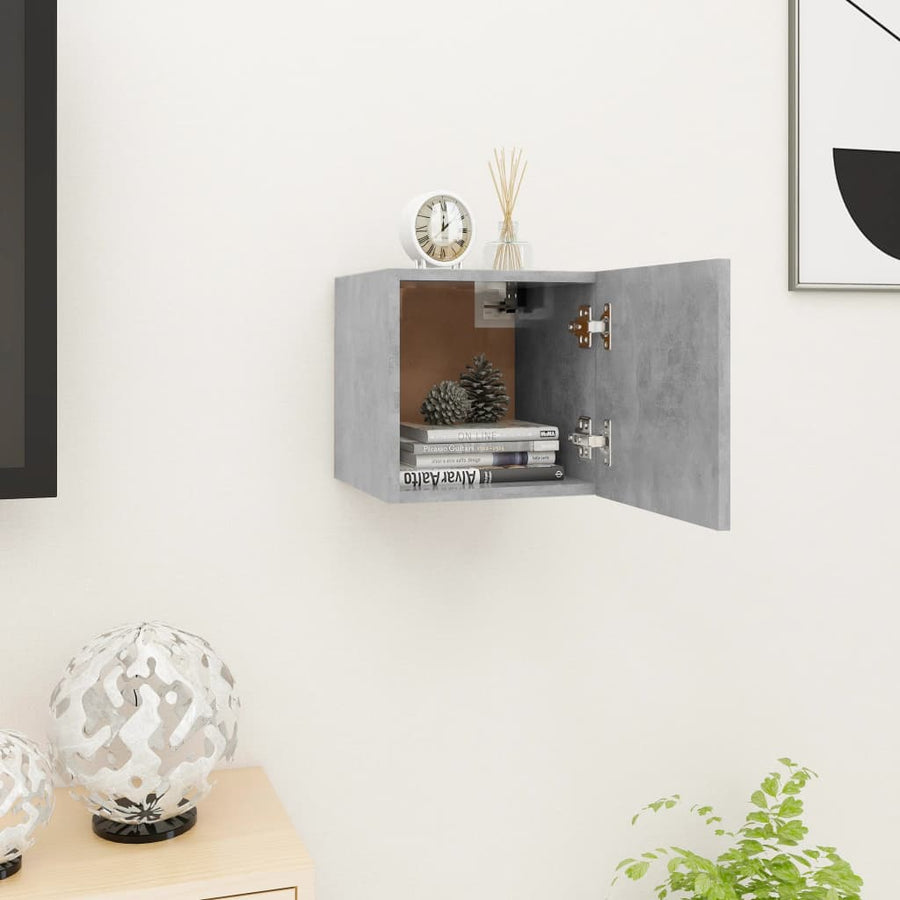 Tv-Wandmeubel 30,5X30X30 Cm 1 Betongrijs