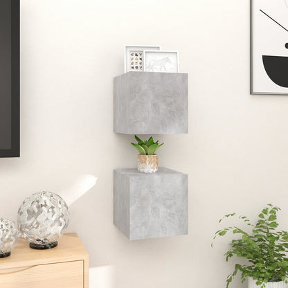 Tv-Wandmeubelen 30,5X30X30 Cm 2 Betongrijs