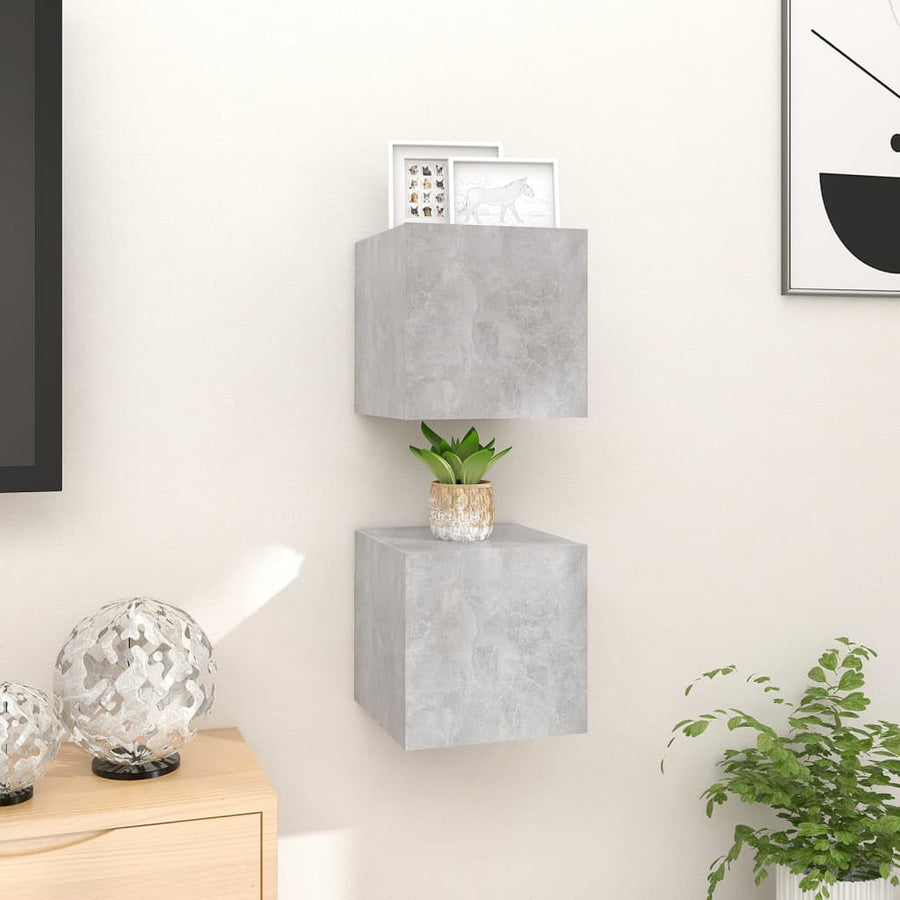 Tv-Wandmeubelen 30,5X30X30 Cm 2 Betongrijs