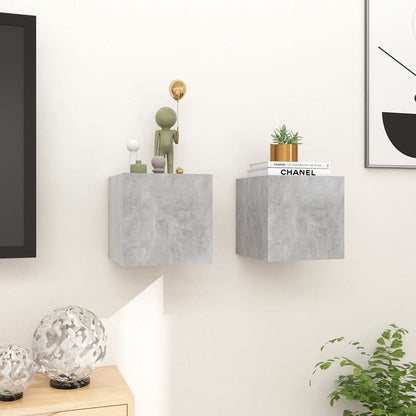 Tv-Wandmeubelen 30,5X30X30 Cm 2 Betongrijs