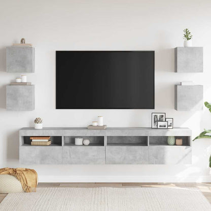 Tv-wandmeubelen 4 st 30,5x30x30 cm betongrijs