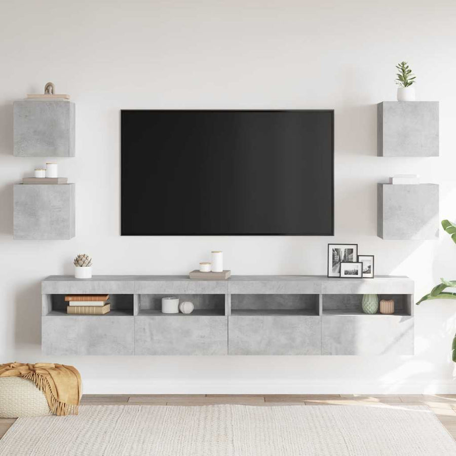 Tv-wandmeubelen 4 st 30,5x30x30 cm betongrijs