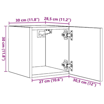 Tv-wandmeubelen 4 st 30,5x30x30 cm betongrijs