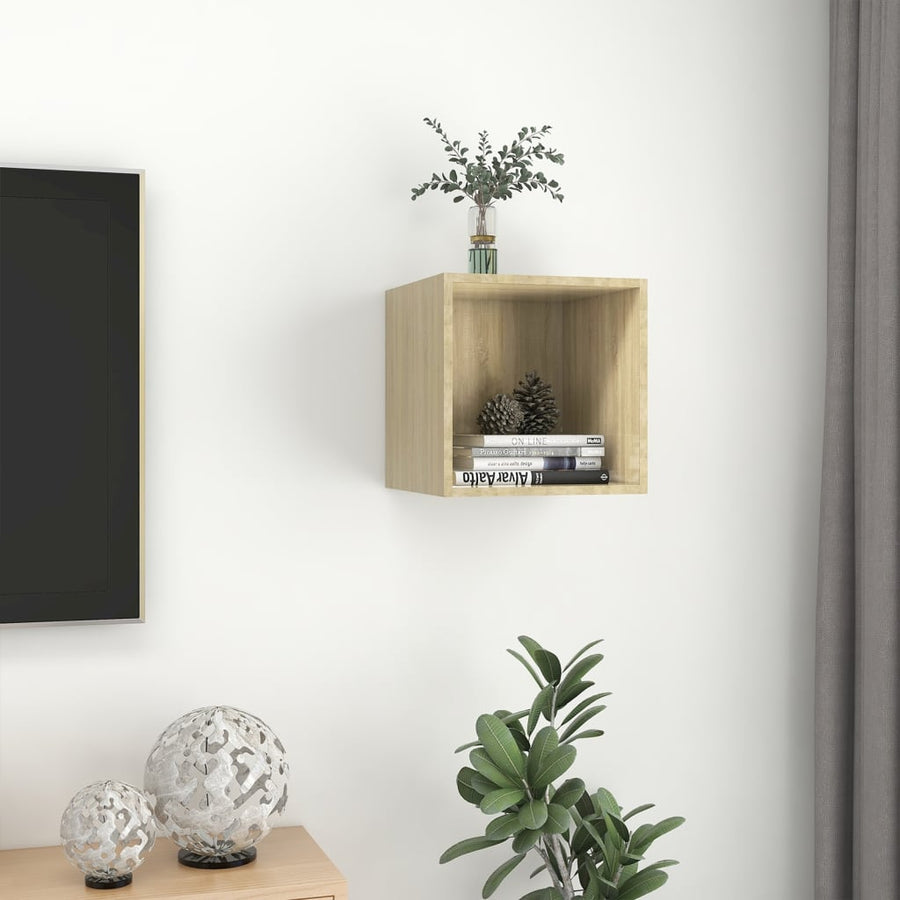 Wandkast 37x37x37 cm bewerkt hout sonoma eikenkleurig