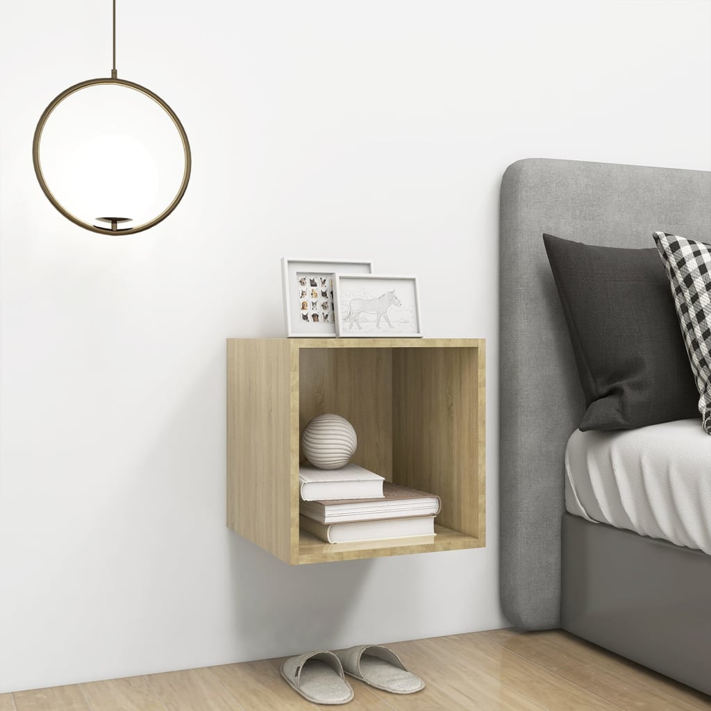 Wandkast 37x37x37 cm bewerkt hout sonoma eikenkleurig