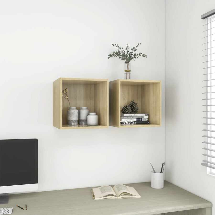 Wandkasten 37X37X37 Cm Bewerkt Hout Kleurig 2