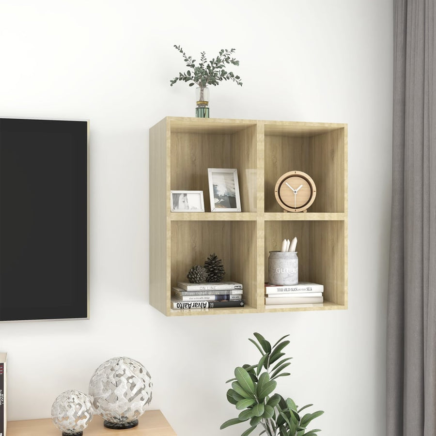 Wandkasten 37X37X37 Cm Bewerkt Hout Kleurig 4