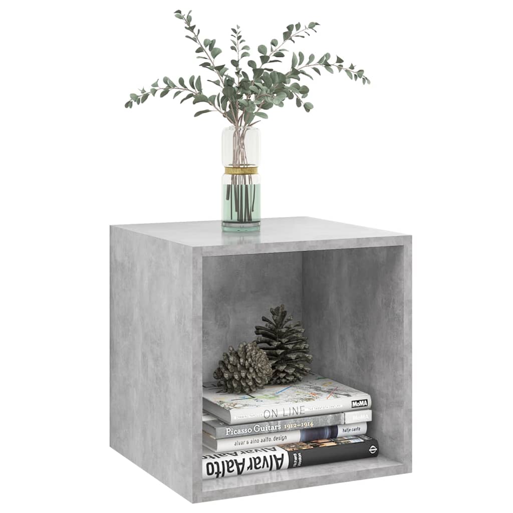 Wandkast 37x37x37 cm bewerkt hout betongrijs