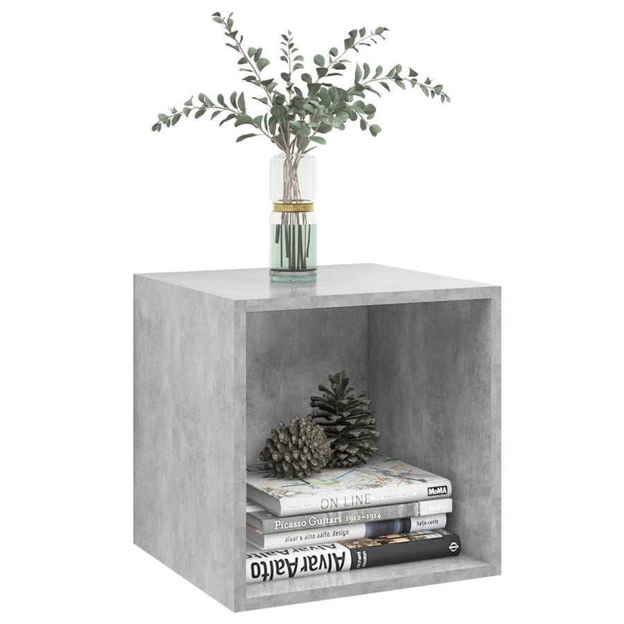 Wandkast 37x37x37 cm bewerkt hout betongrijs