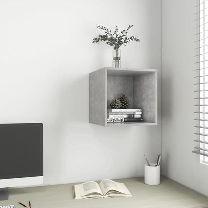 Wandkast 37x37x37 cm bewerkt hout betongrijs